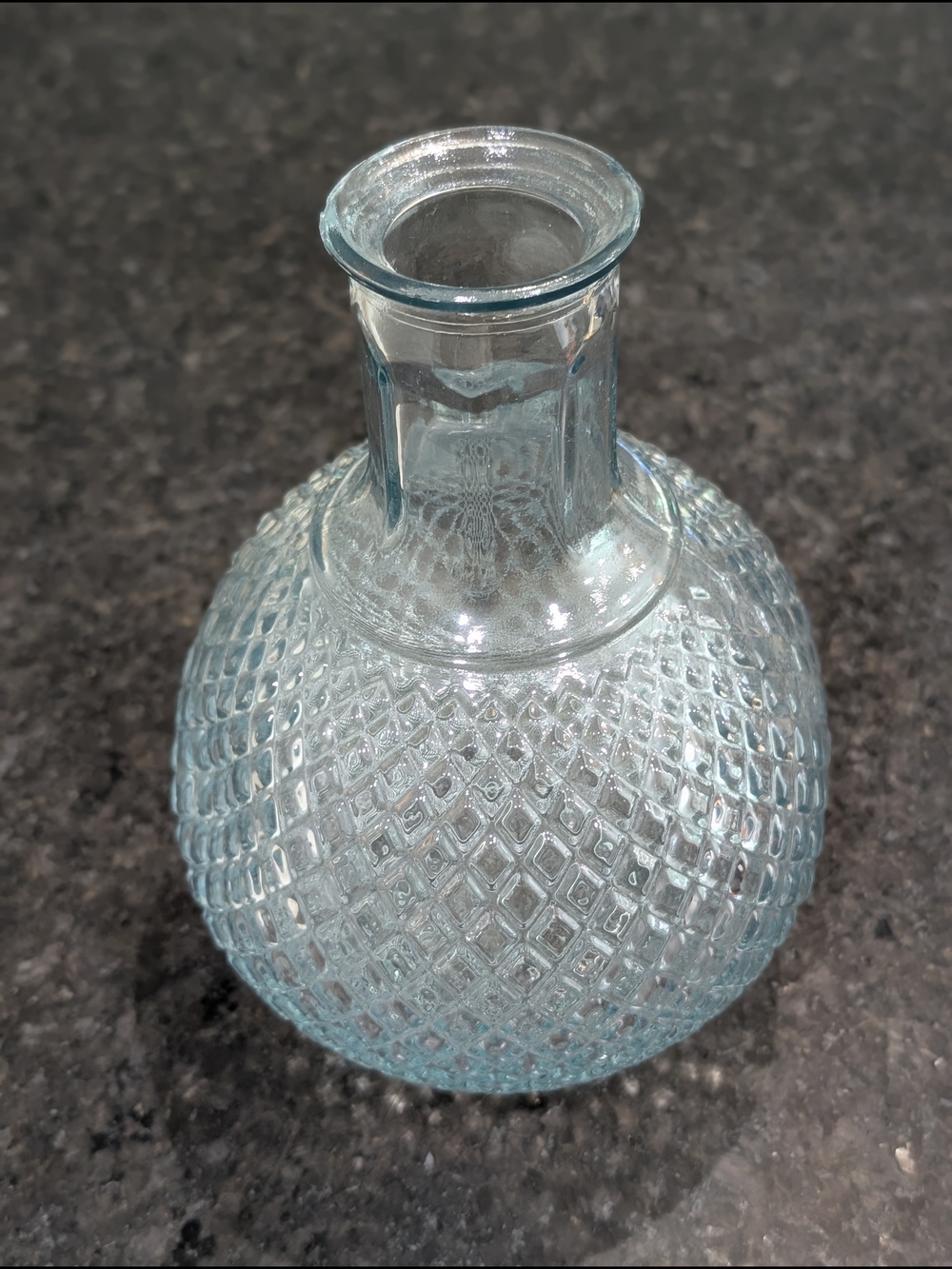 Clear Textured Glass Vase
